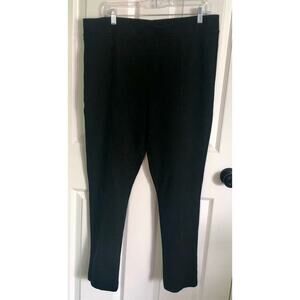 Andrew Marc Black Faux Suede Pull-On Stretchy Pants High Rise Work Travel -XL